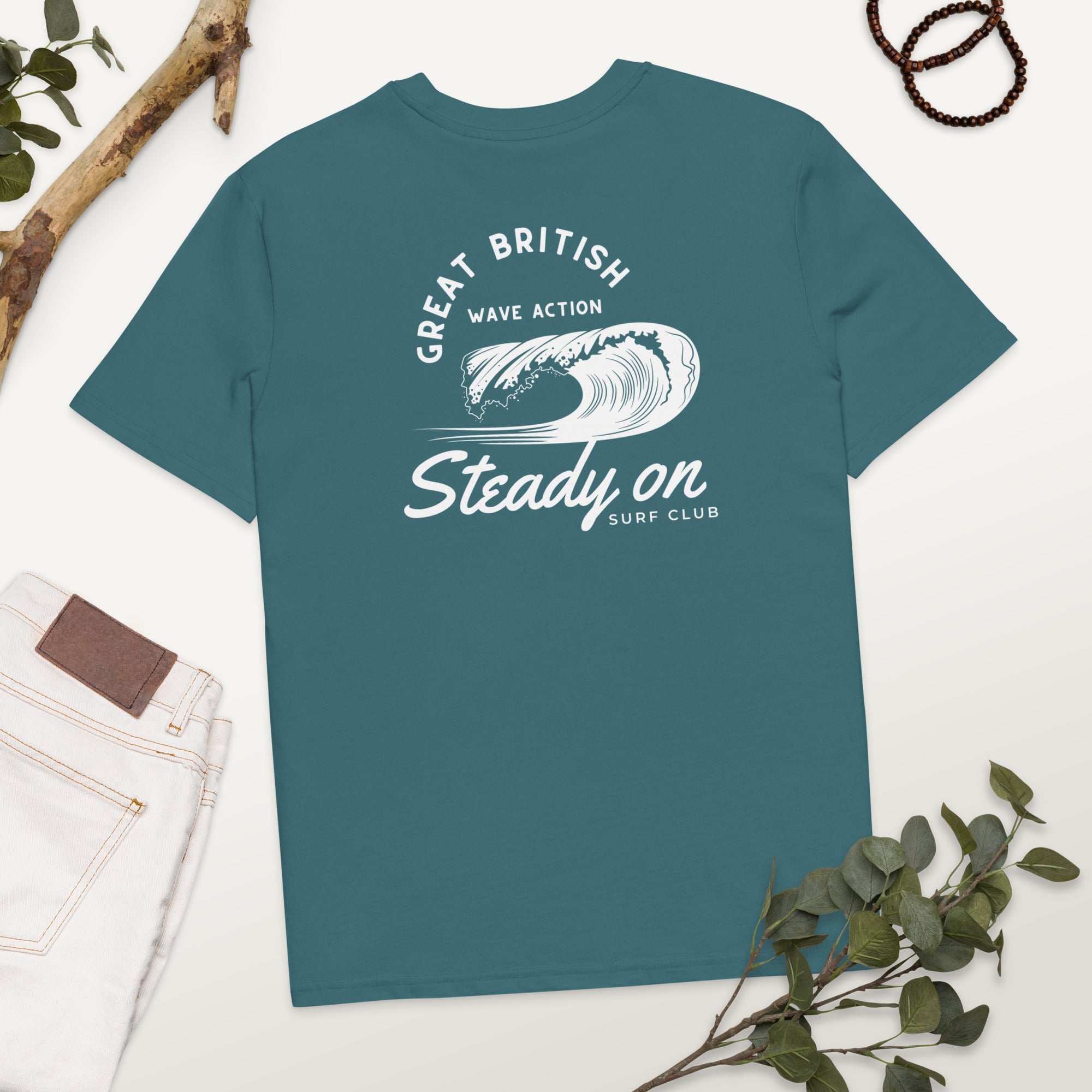 Jolly & Goode Shirts & Tops Steady On Surf Club | Organic Cotton Tee | Unisex Fit Cheeky British Style