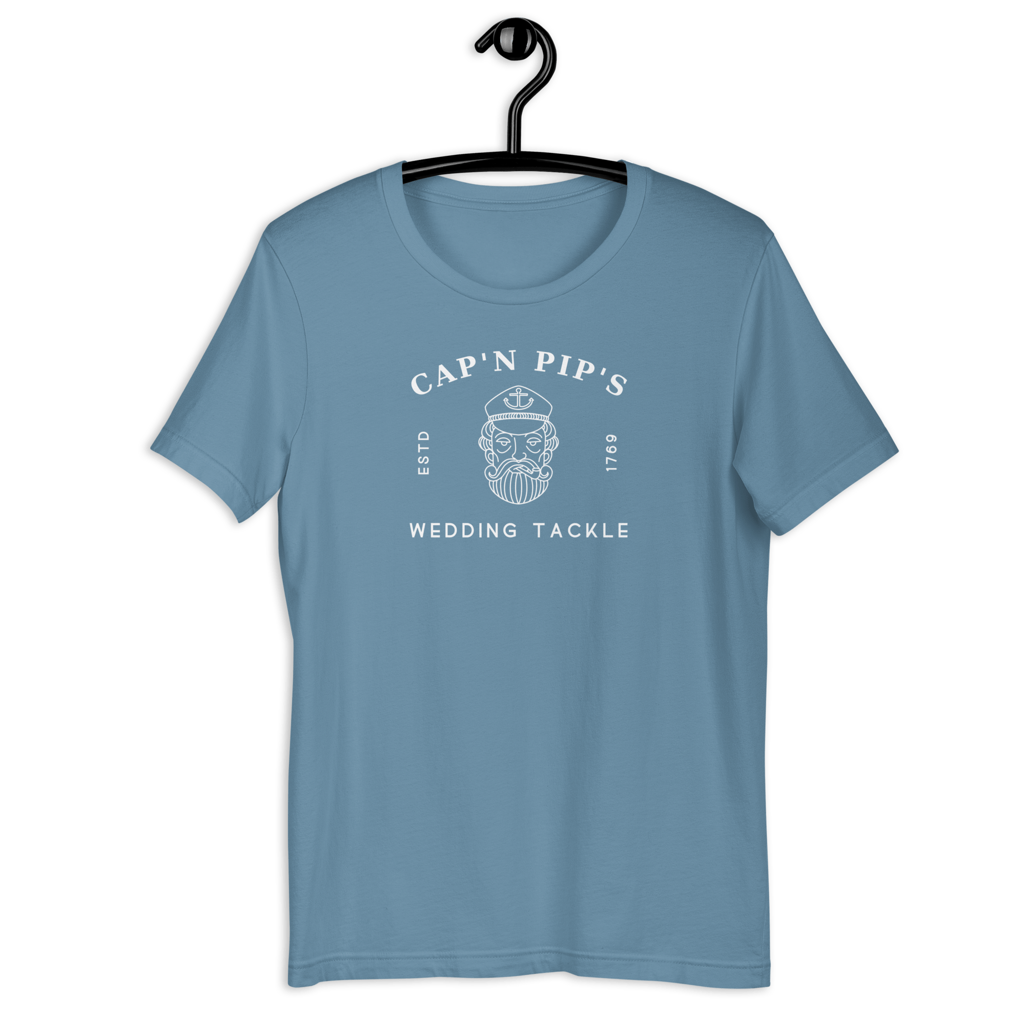 Jolly & Goode Shirts & Tops Steel Blue / S Cap'n Pip's Wedding Tackle T-shirt Cheeky British Style