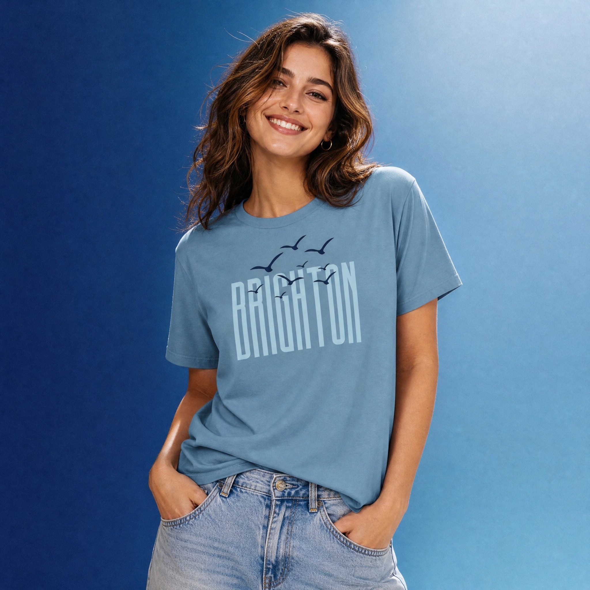 Jolly & Goode Shirts & Tops Steel Blue / XS Brighton Seashore Shirt | Brighton & Hove Cheeky British Style