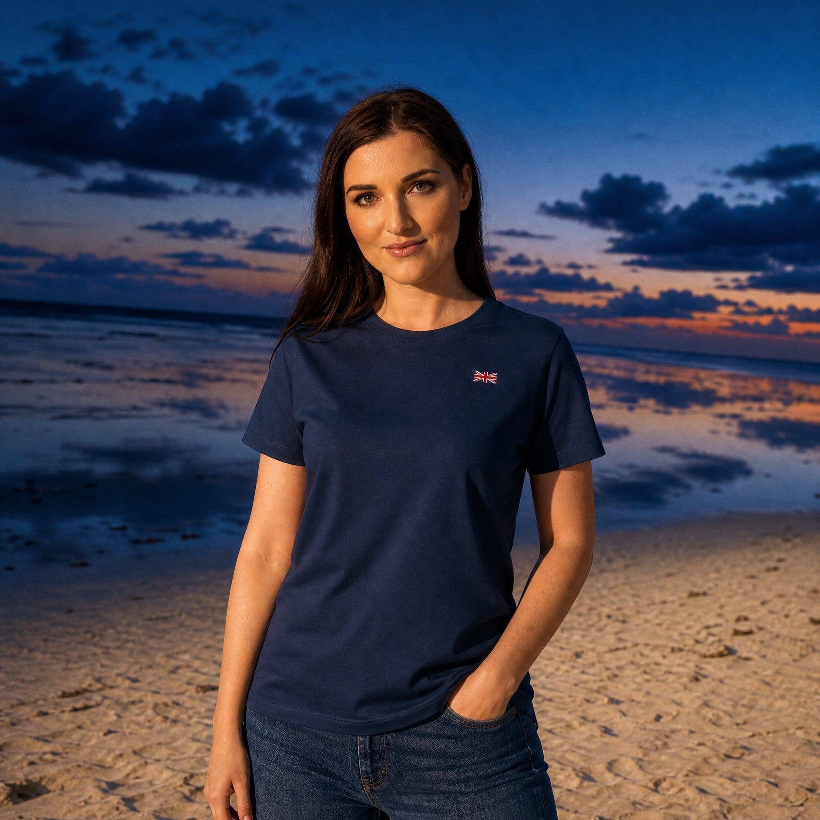 Jolly & Goode Shirts & Tops Subtle Left Chest Union Jack Women’s T-shirt Cheeky British Style