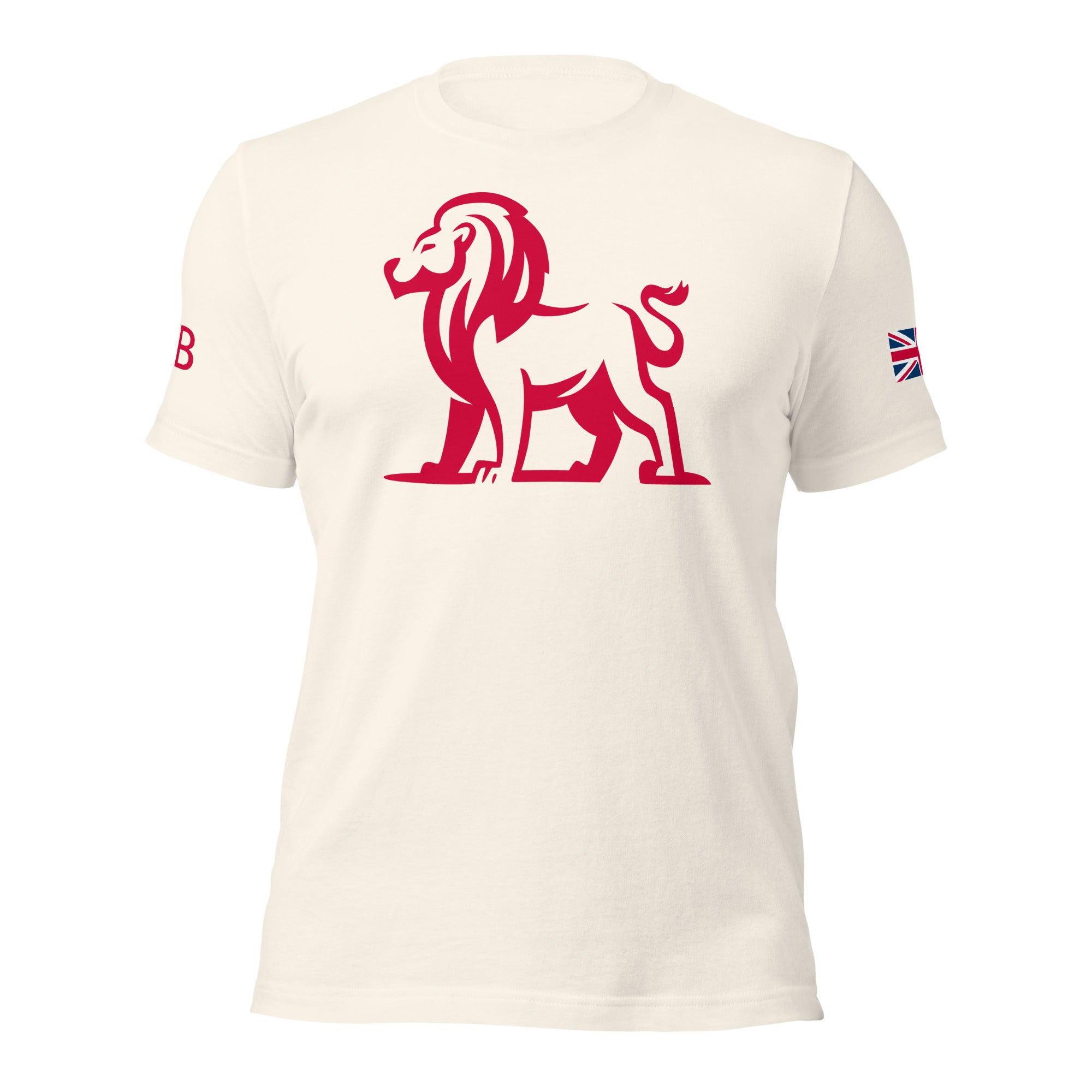 Jolly & Goode Shirts & Tops Vintage White / S GB Lion Tee | Union Jack sleeve Cheeky British Style