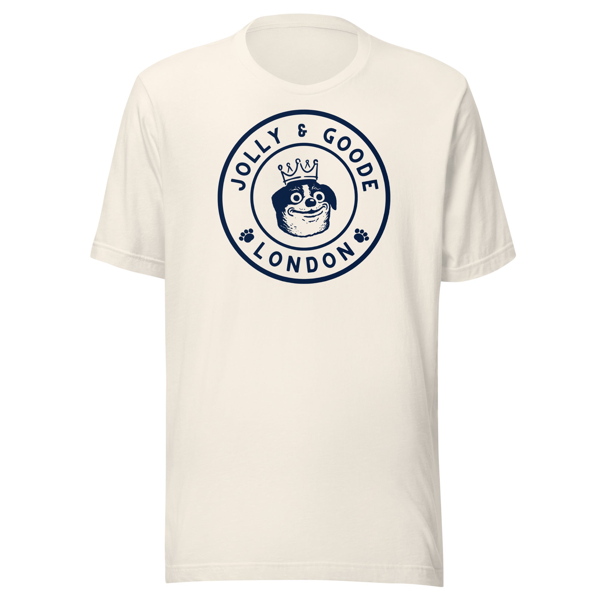 Jolly & Goode Shirts & Tops Vintage White / S Jolly & Goode London Crowned Dog T-shirt Cheeky British Style
