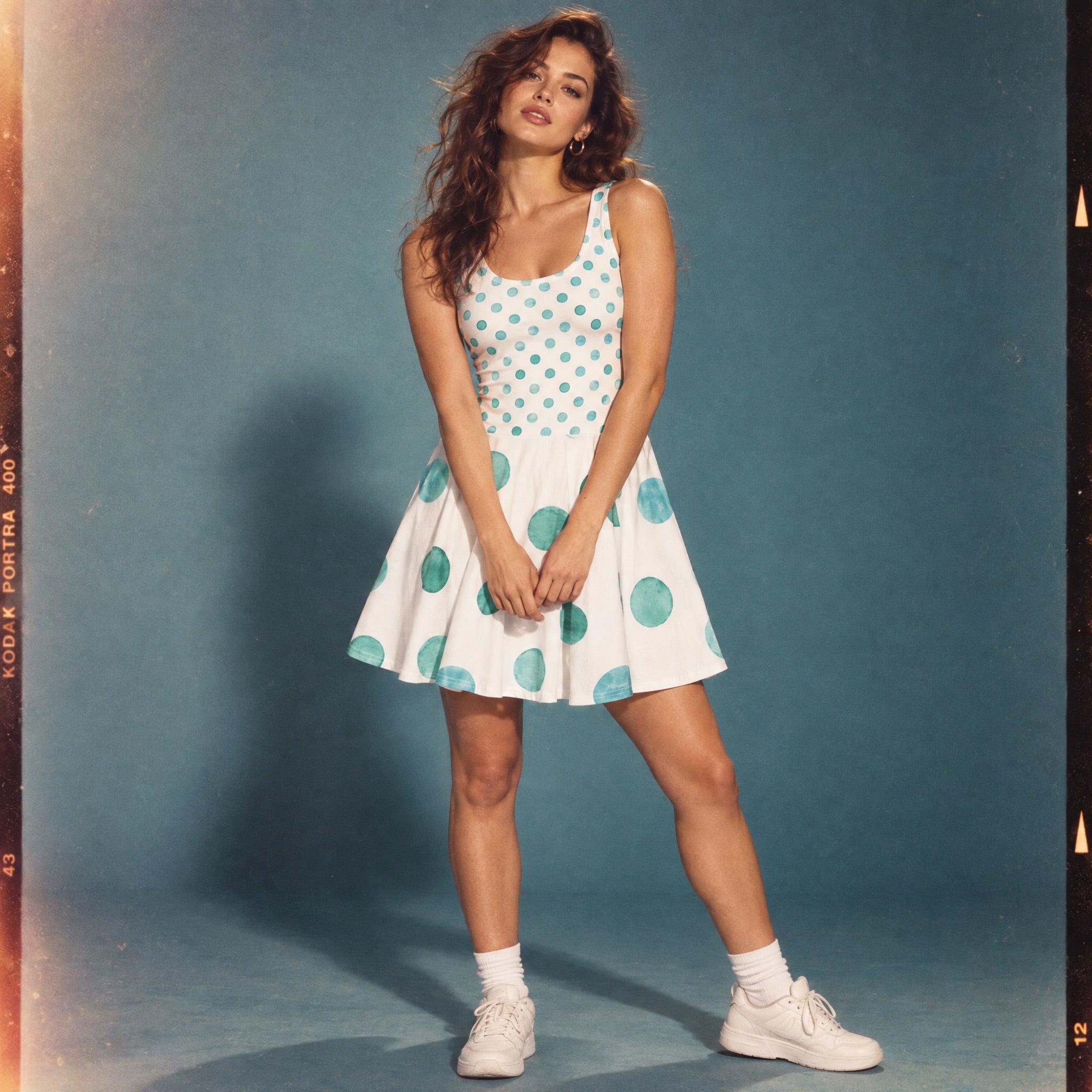 Jolly & Goode Skater Dress Watercolour Polkadot Cotton Skater Dress Cheeky British Style