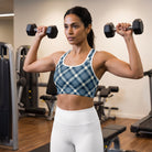 Jolly & Goode sports bras Cheeky Check Padded Racerback Sports Bra Cheeky British Style