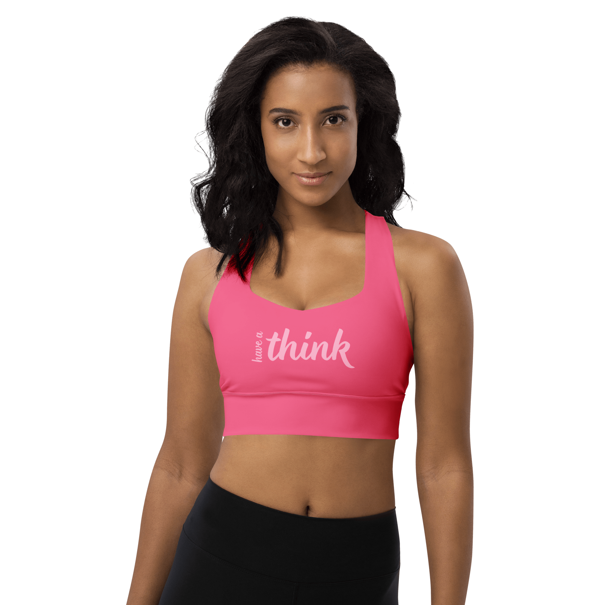 Jolly & Goode sports bras Have a Think Pink Longline Sports Bra Cheeky British Style