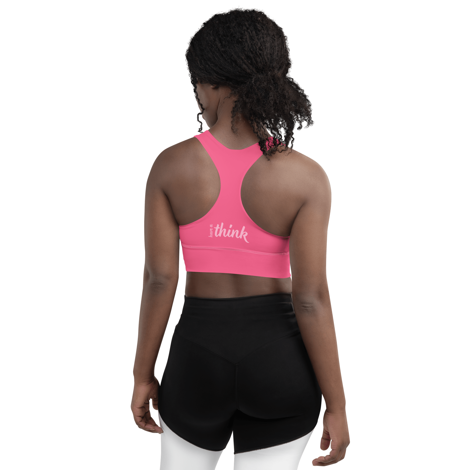 Jolly & Goode sports bras Have a Think Pink Longline Sports Bra Cheeky British Style