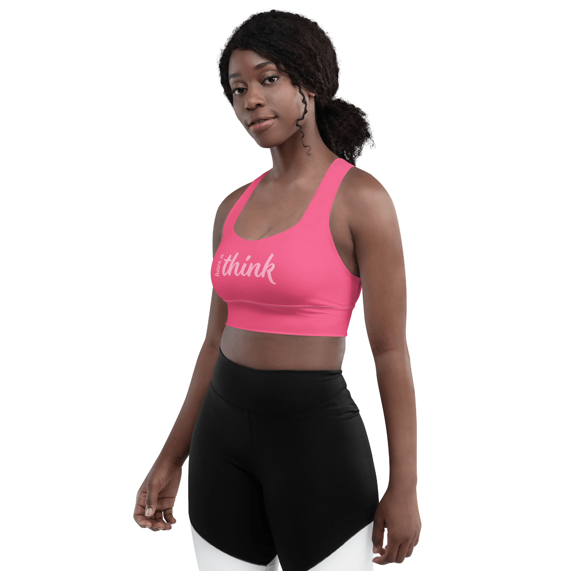 Jolly & Goode sports bras Have a Think Pink Longline Sports Bra Cheeky British Style