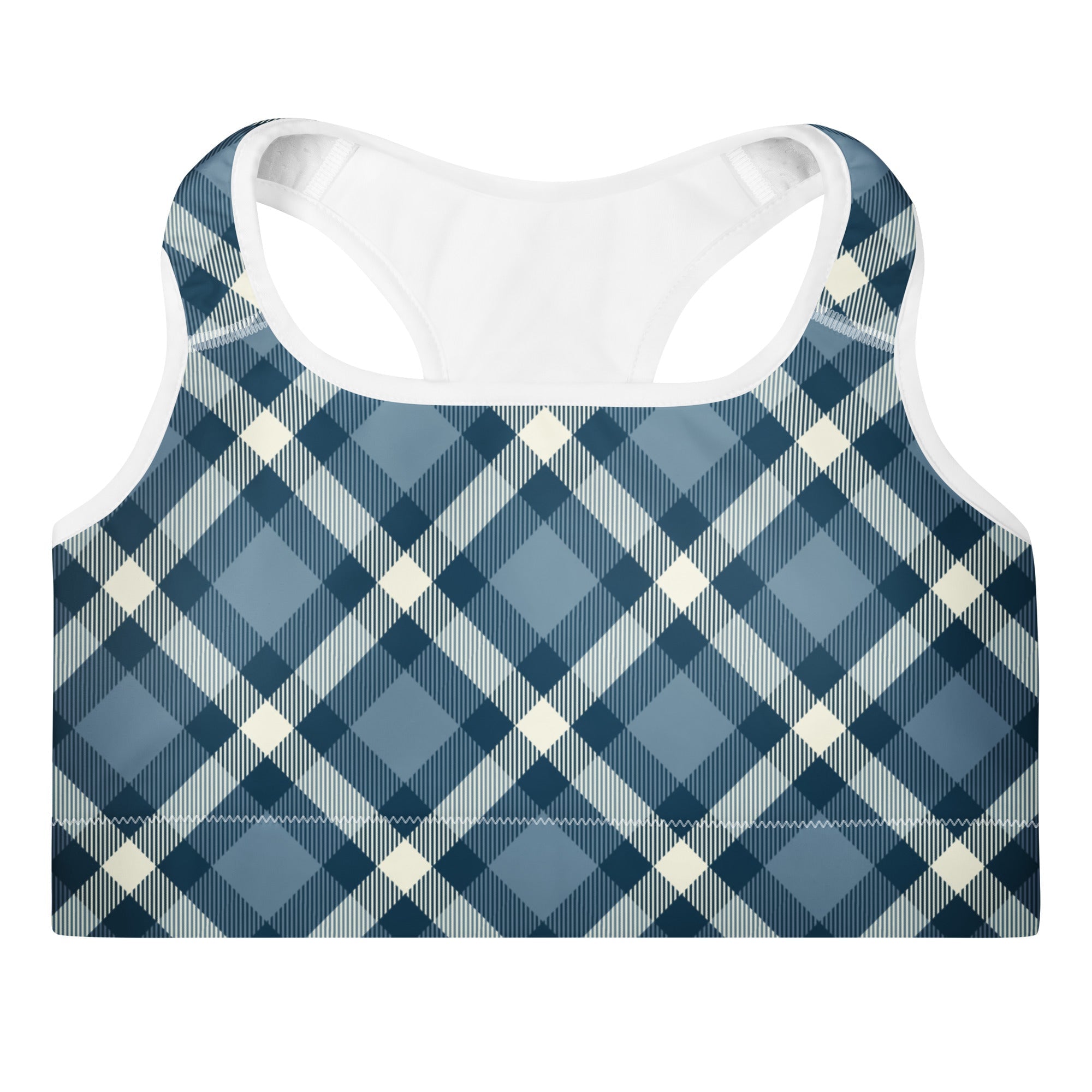 Jolly & Goode sports bras XS Cheeky Check Padded Racerback Sports Bra Cheeky British Style