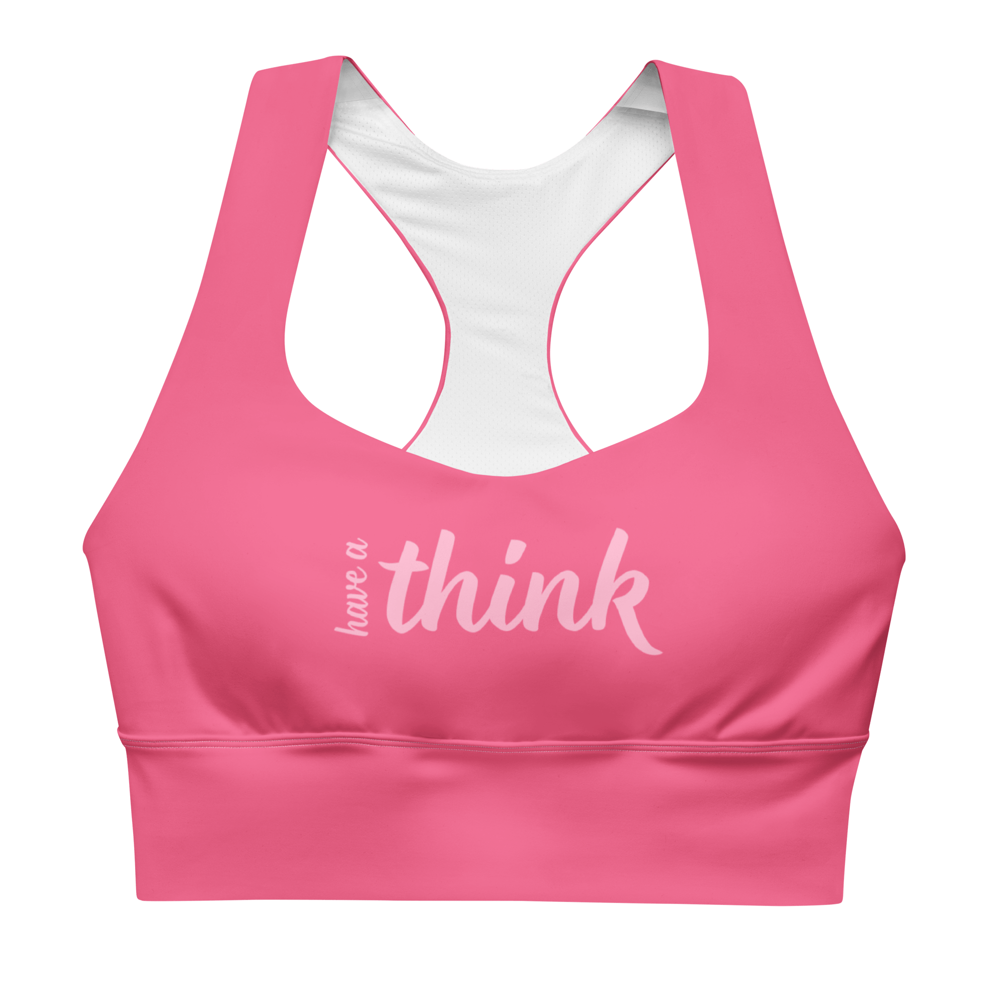 Jolly & Goode sports bras XS Have a Think Pink Longline Sports Bra Cheeky British Style