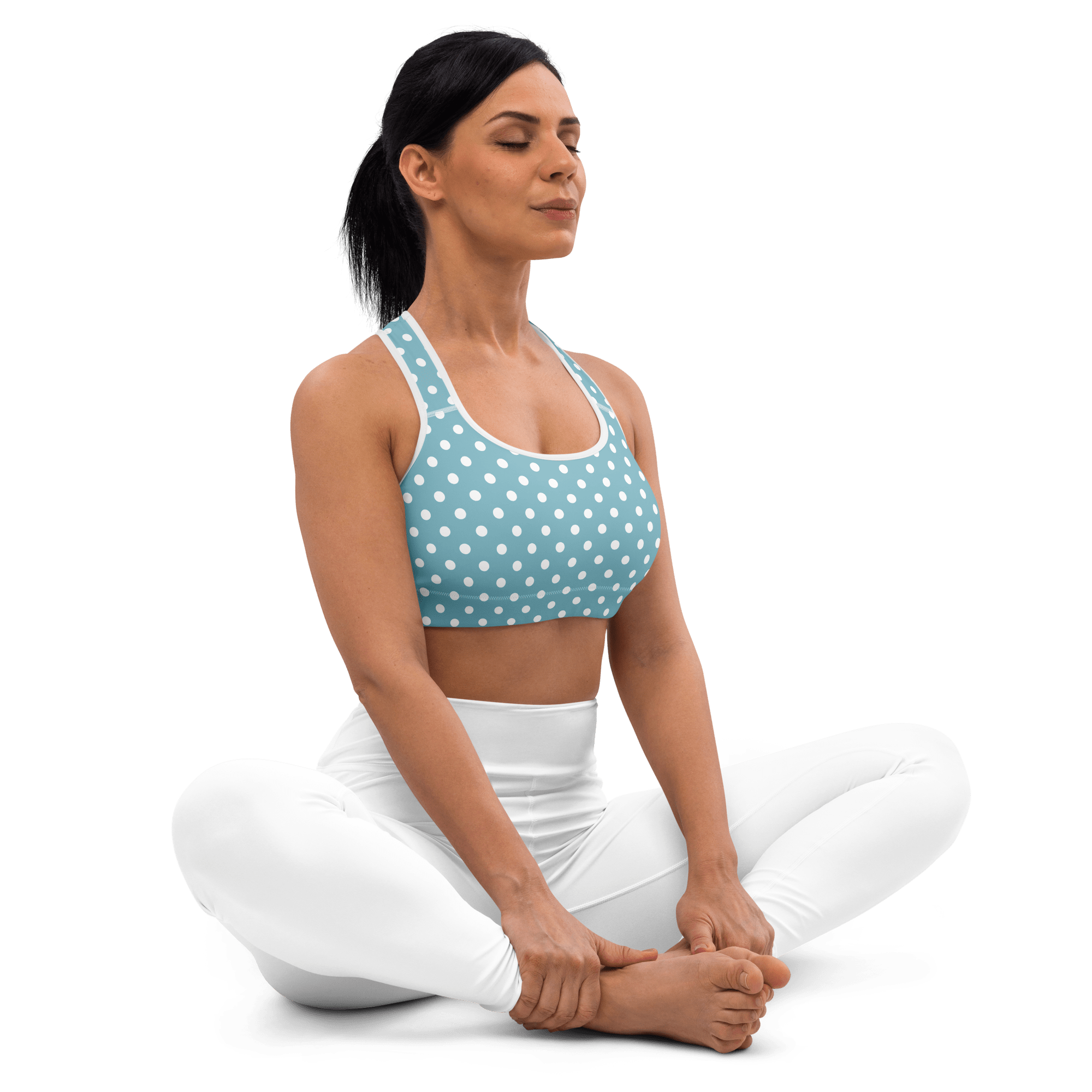 Jolly & Goode sports bras XS Light Blue Polkadot Sports Bra Cheeky British Style