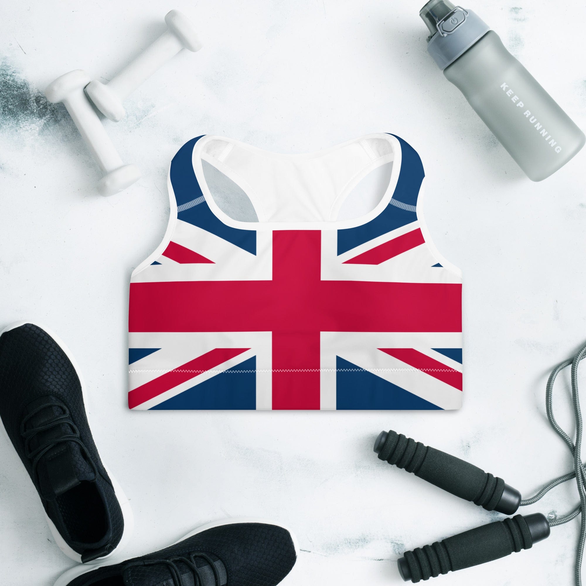 Jolly & Goode sports bras XS Union Jack Sports Bra | Padded Cheeky British Style