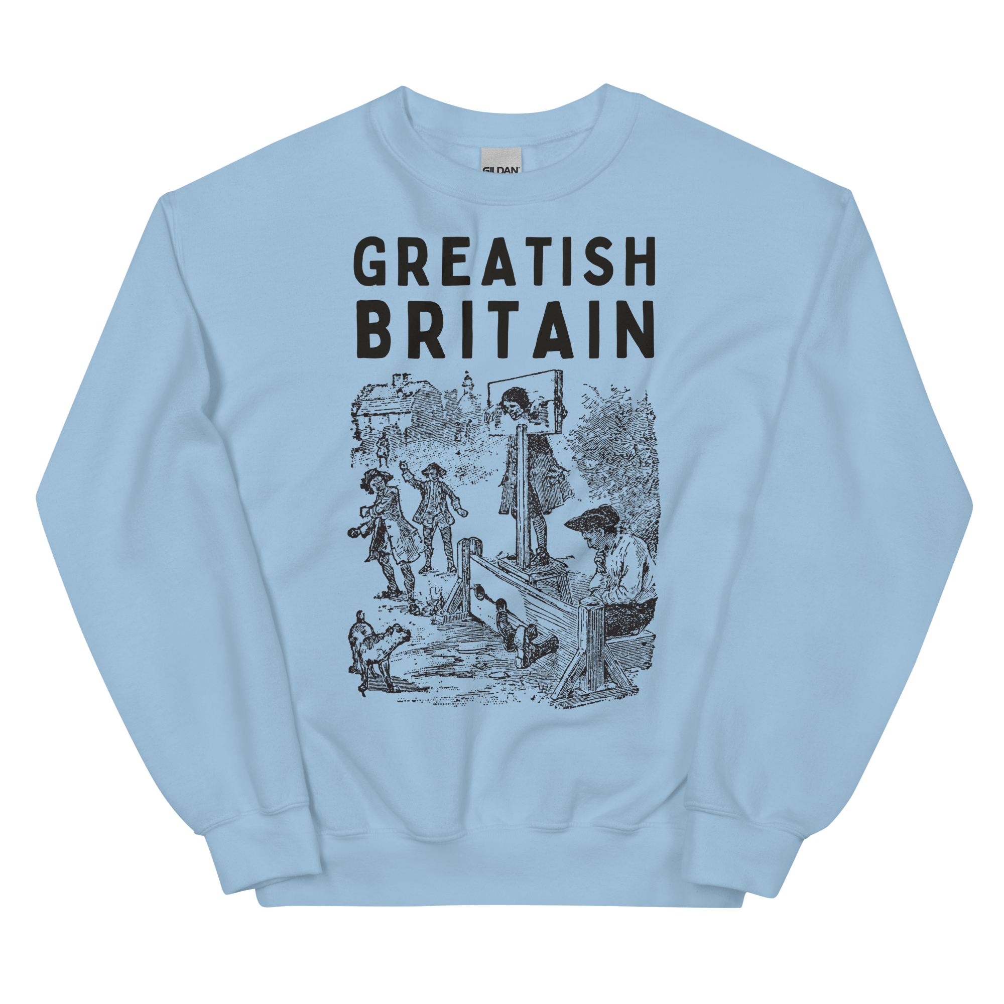 Jolly & Goode Sweatshirt Light Blue / S Greatish Britain Pillory Sweatshirt | Unisex Cheeky British Style