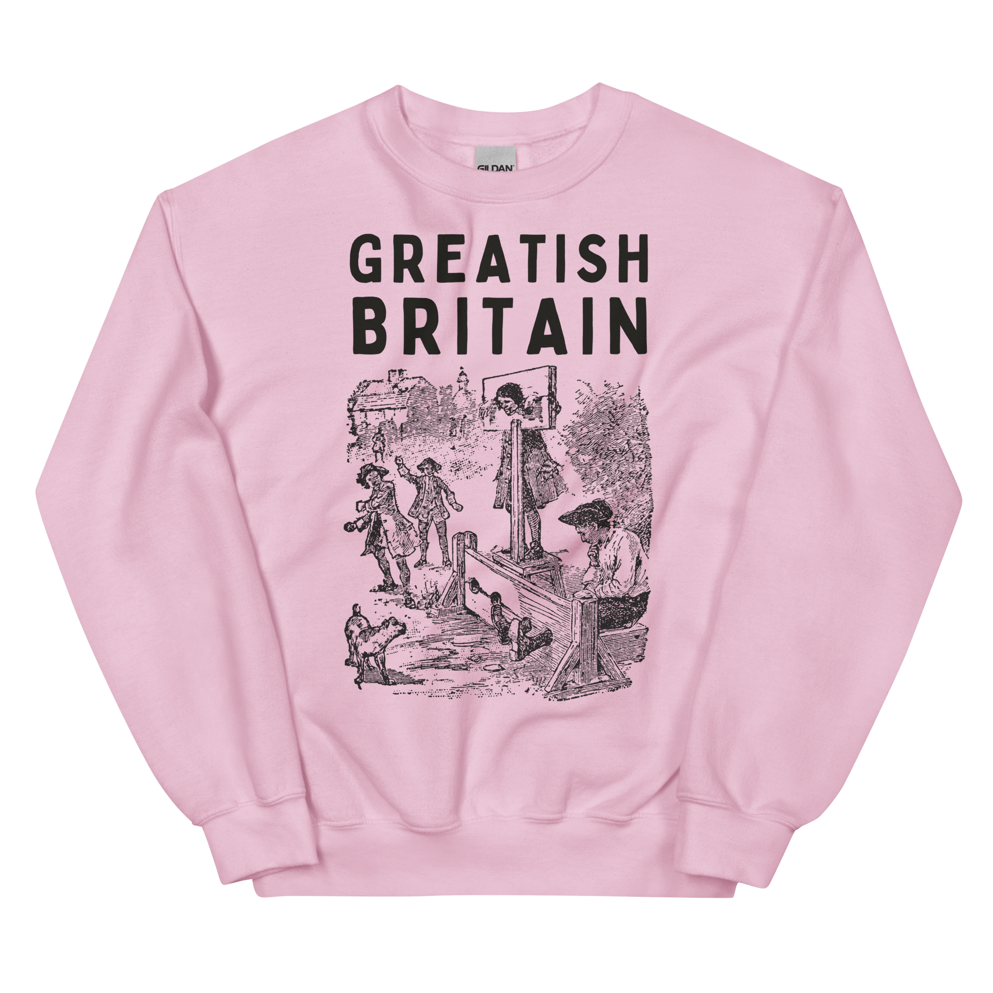 Jolly & Goode Sweatshirt Light Pink / S Greatish Britain Pillory Sweatshirt | Unisex Cheeky British Style