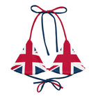 Jolly & Goode Swimwear 2XS Union Jack String Bikini Top | Red and Blue Strings | Removable Padding Cheeky British Style