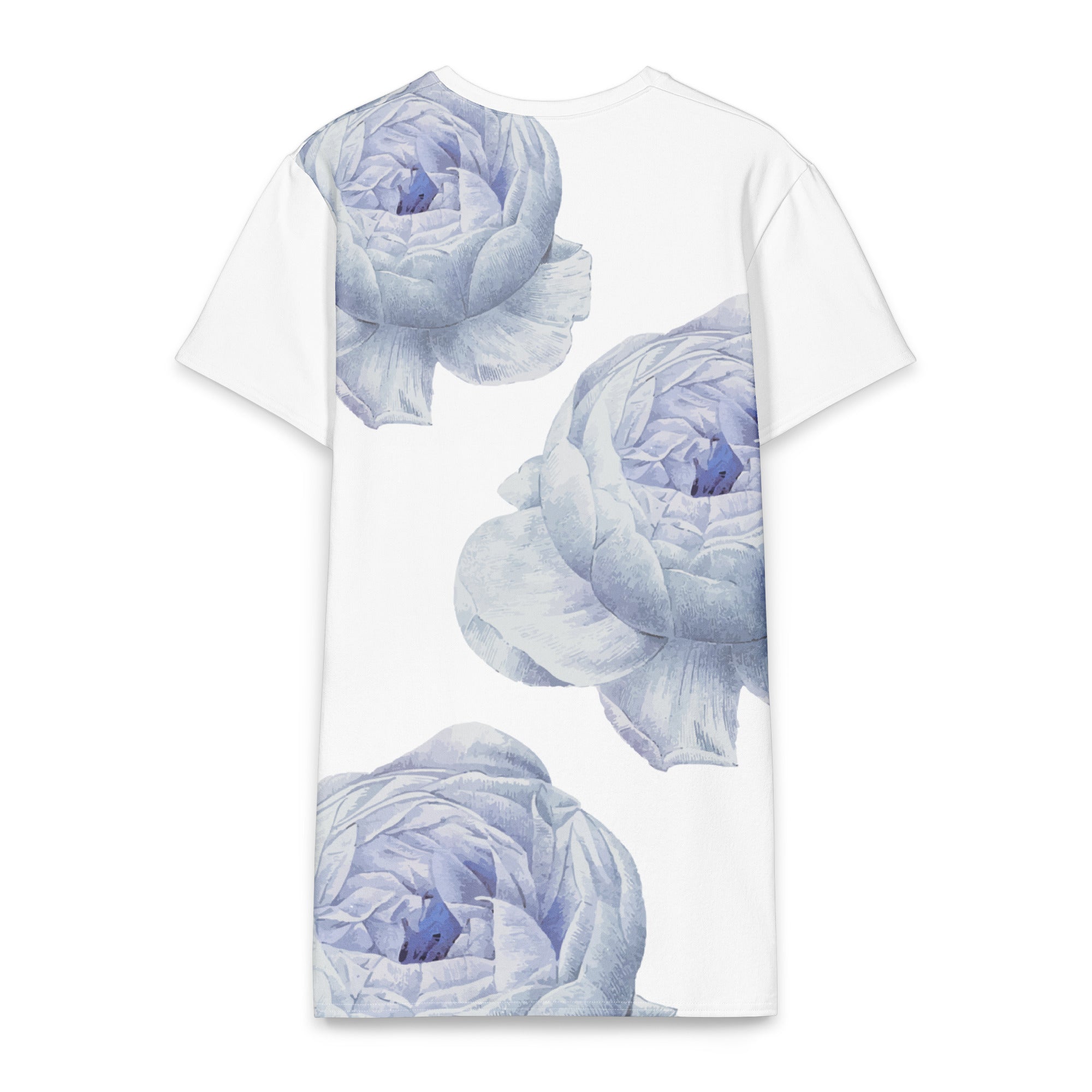 Jolly & Goode T-shirt Dresses White Rose Cotton T-shirt Dress Cheeky British Style