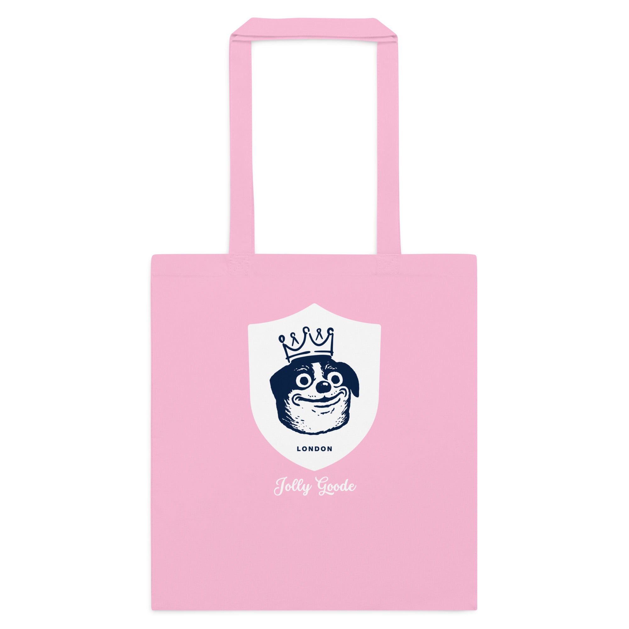 Jolly & Goode Tote Bag Classic Pink Jolly Goode London Crowned Dog Shield Cotton Tote Cheeky British Style