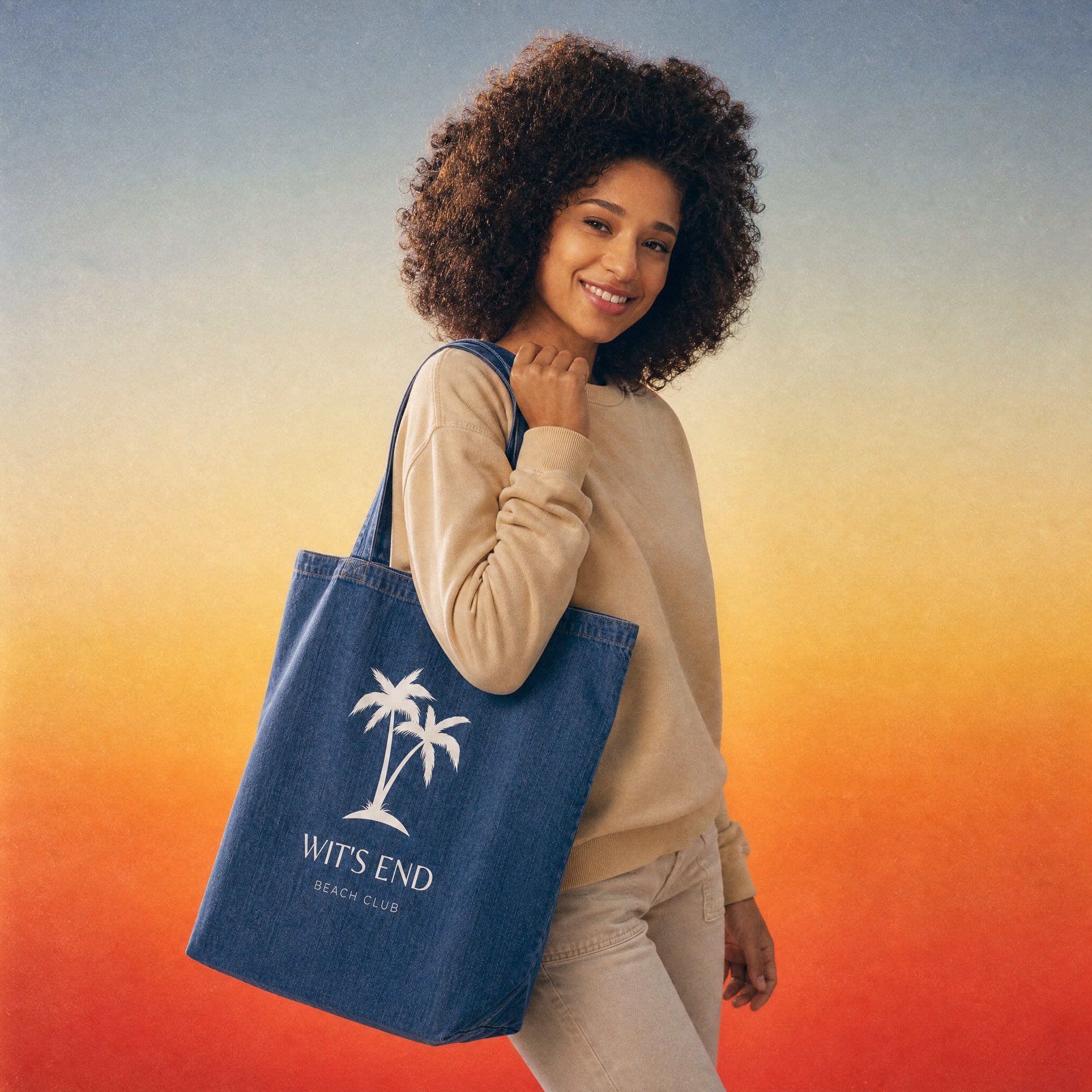 Jolly & Goode Tote Bag Wit's End Organic Denim Tote Bag Cheeky British Style