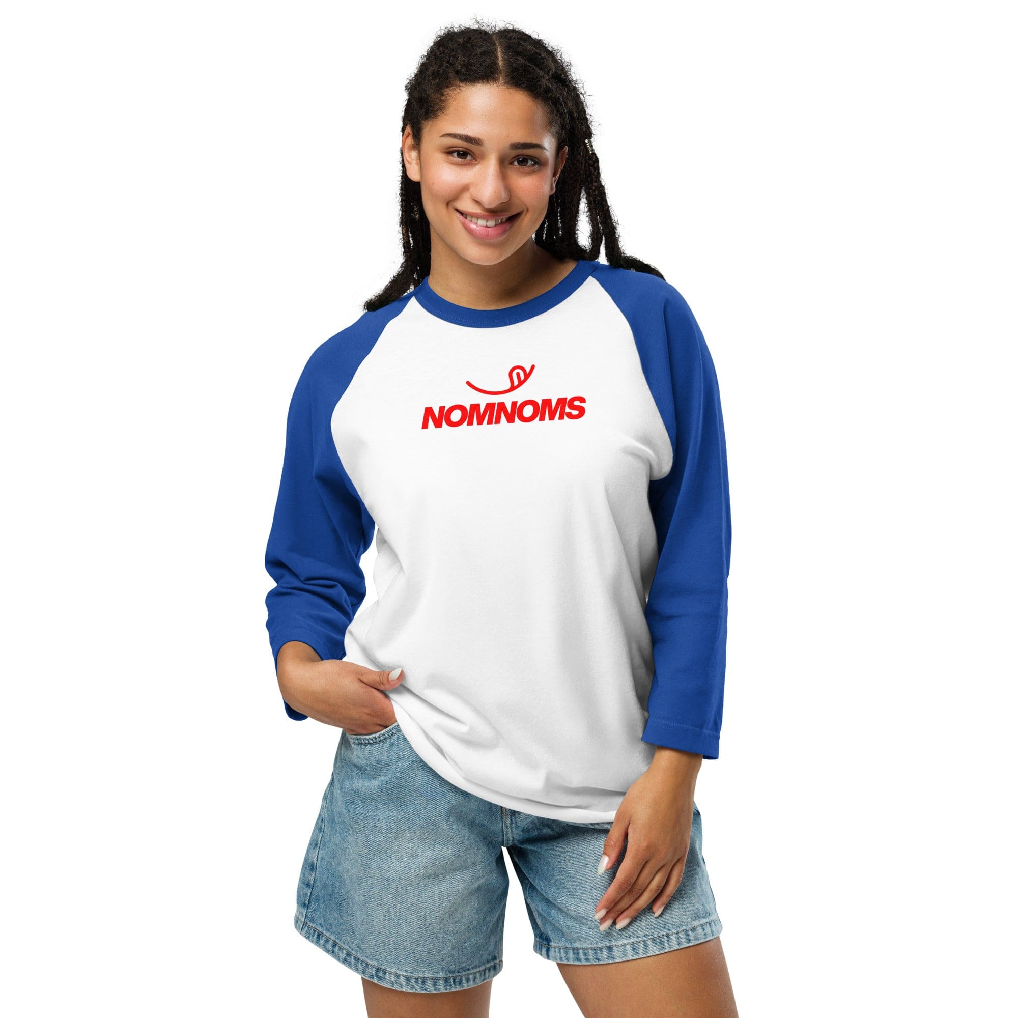 Jolly & Goode unisex raglan shirts Nomnoms 3/4 Sleeve Raglan Shirt Cheeky British Style