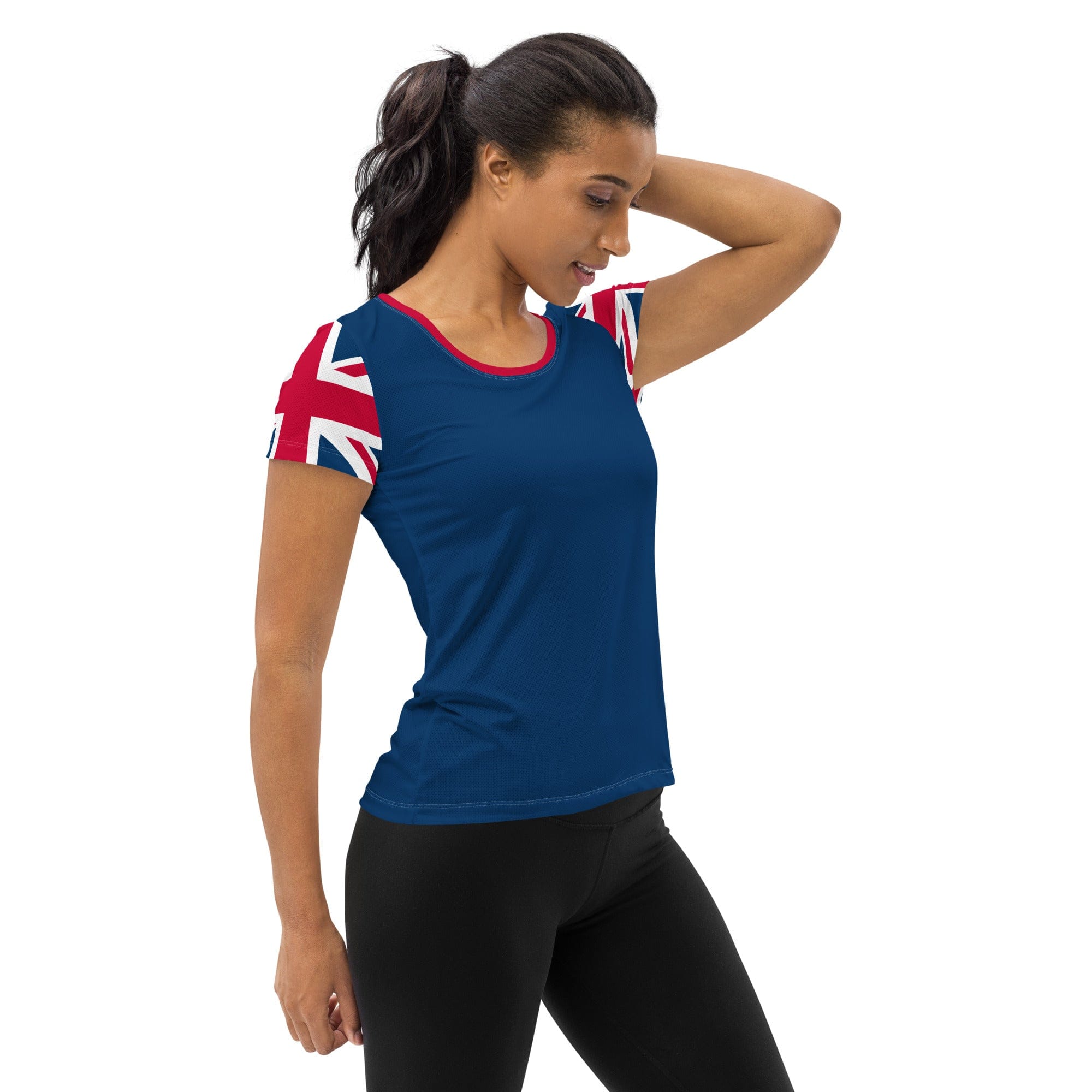Jolly & Goode women's athletic shirts Union Jack Women's Workout Shirt Cheeky British Style