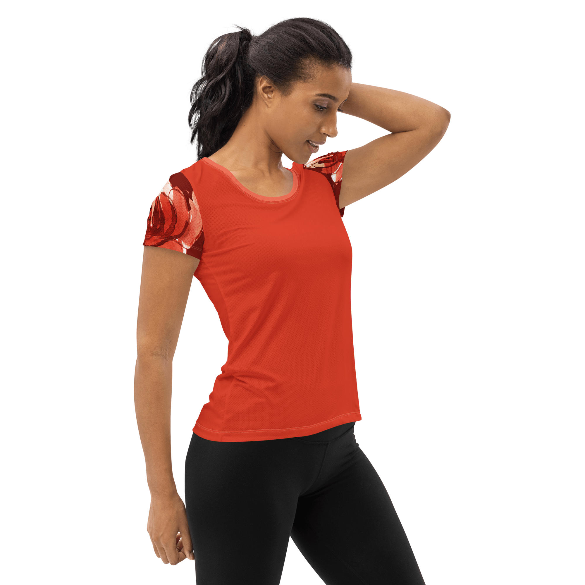 Jolly & Goode women's athletic shirts Watercolour English Rose Women's Athletic Shirt Cheeky British Style