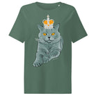 Jolly & Goode Women's Shirts Crowned British Blue Shorthair Cat T-Shirt | Women’s Organic Cotton Tee Cheeky British Style