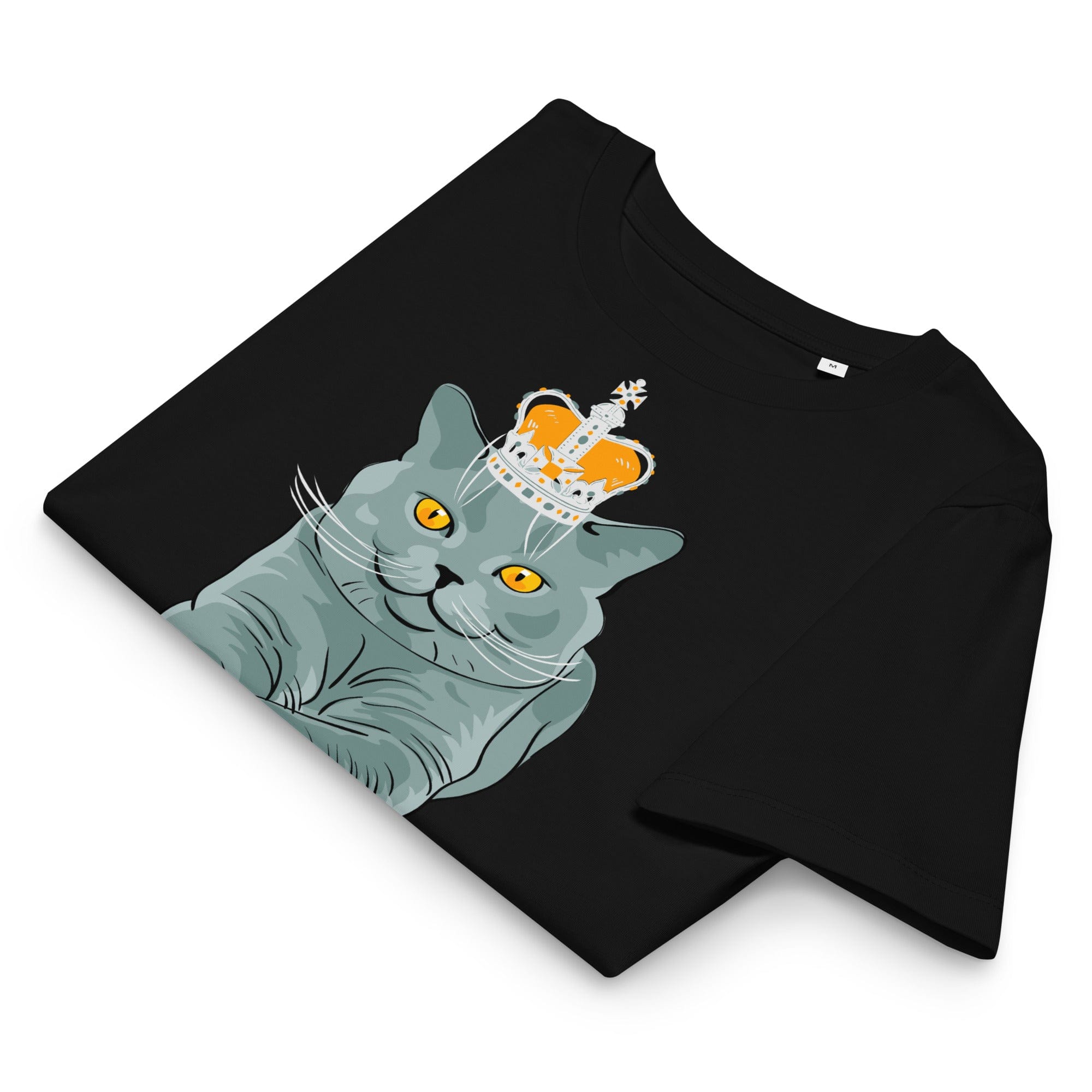 Jolly & Goode Women's Shirts Crowned British Blue Shorthair Cat T-Shirt | Women’s Organic Cotton Tee Cheeky British Style
