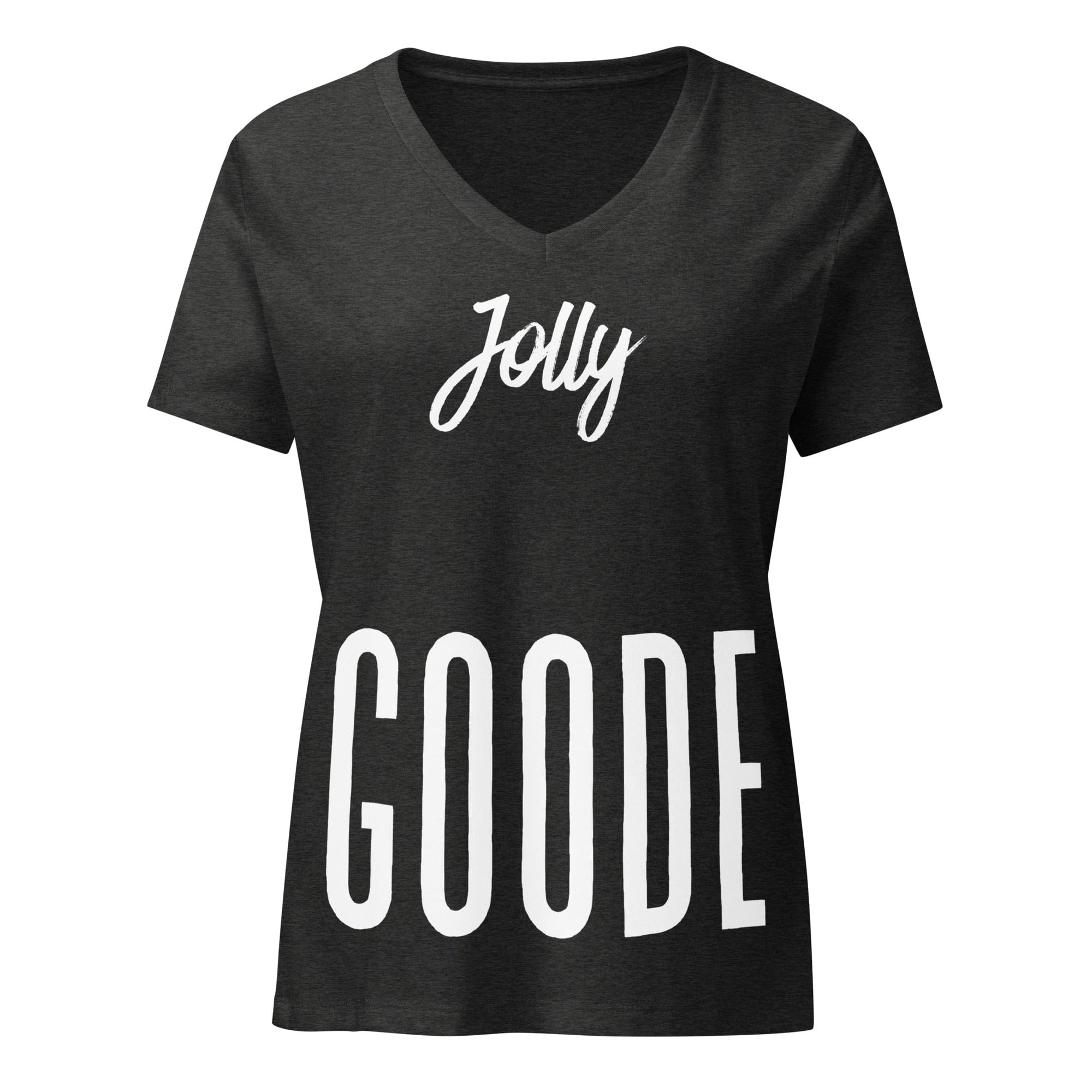 Jolly & Goode Women's Shirts Dark Grey Heather / S Jolly Goode Women’s Relaxed V-neck T-shirt Cheeky British Style