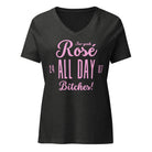 Jolly & Goode Women's Shirts Dark Grey Heather / S Rosé All Day Bitches | Women’s Relaxed V-neck T-shirt Cheeky British Style