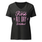 Jolly & Goode Women's Shirts Dark Grey Heather / S Rosé All Day Bitches | Women’s Relaxed V-neck T-shirt Cheeky British Style