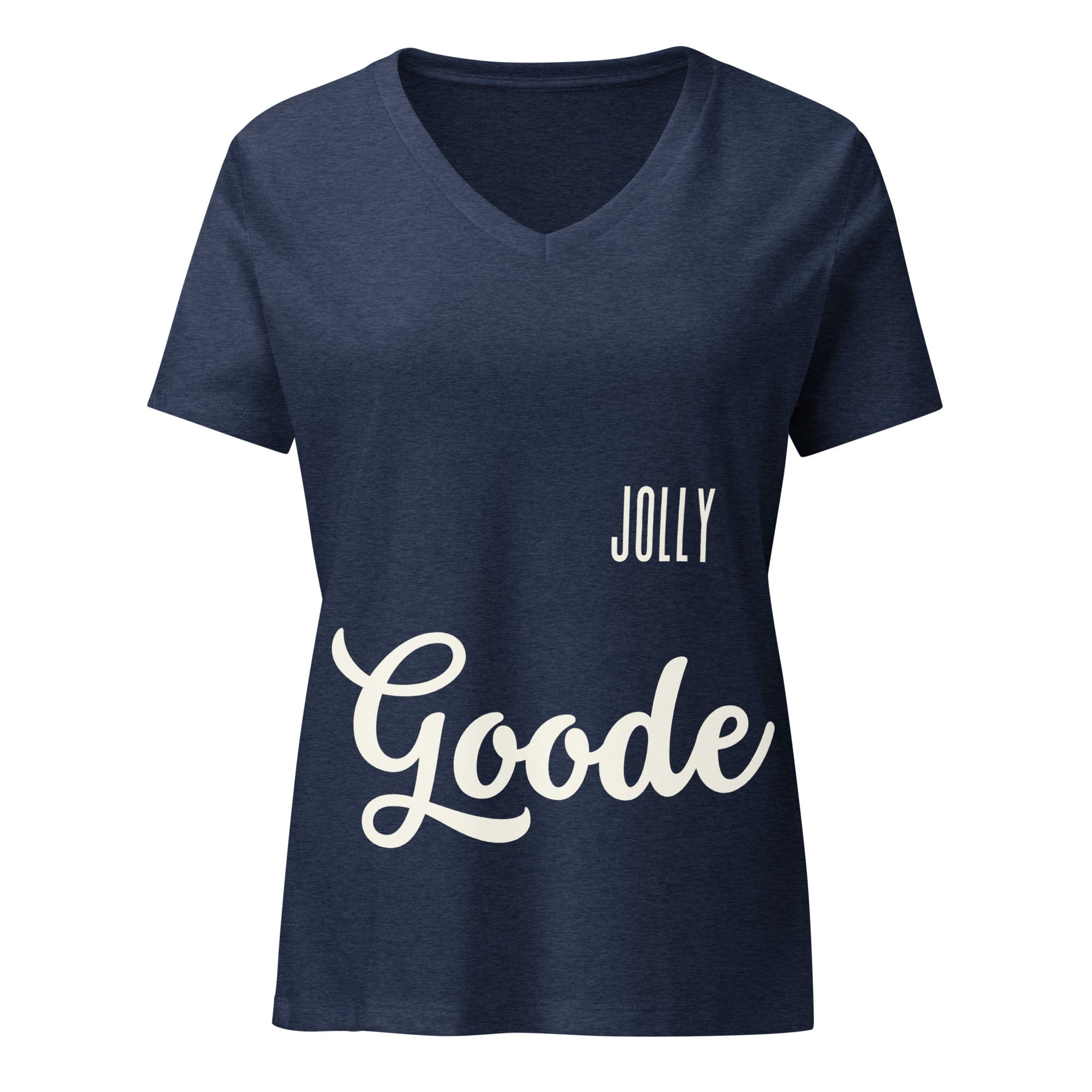 Jolly & Goode Women's Shirts Heather Navy / S Jolly Goode Women’s Relaxed V-neck T-shirt Cheeky British Style