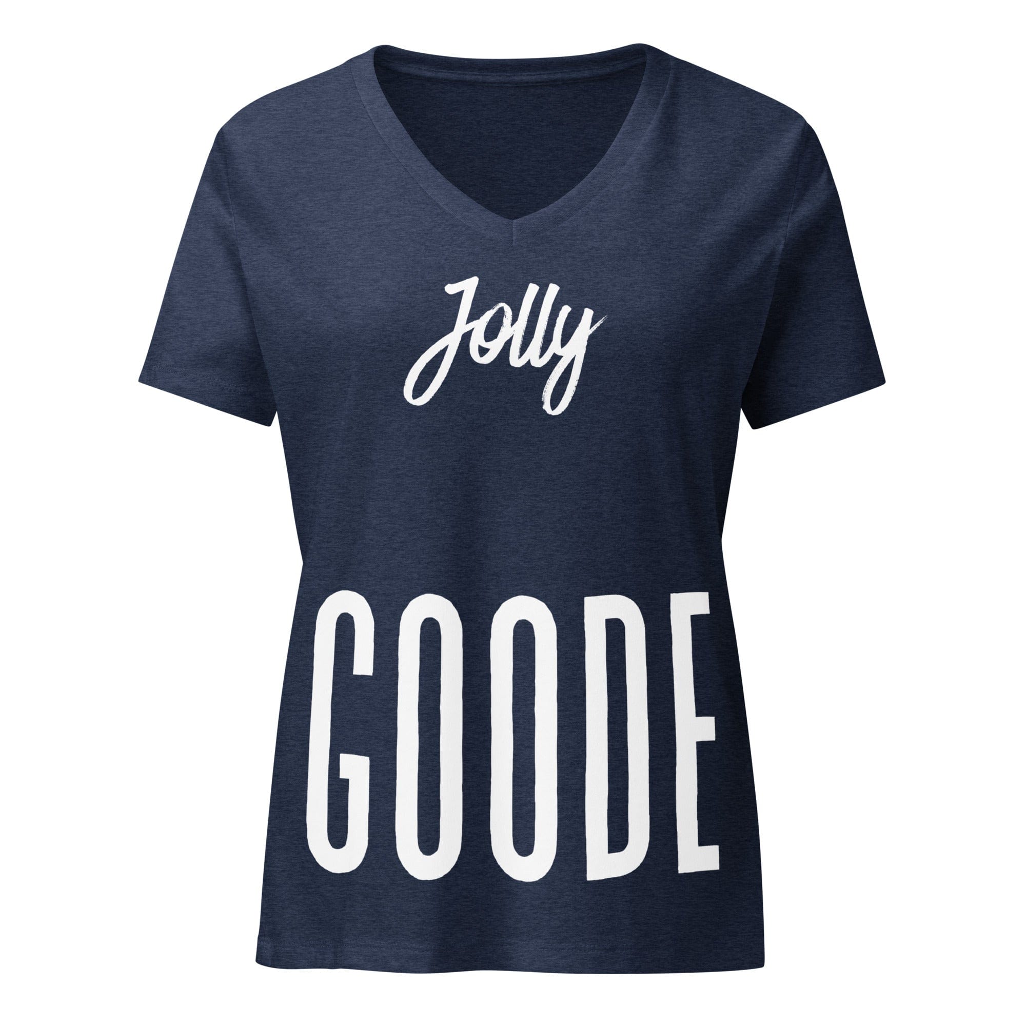 Jolly & Goode Women's Shirts Heather Navy / S Jolly Goode Women’s Relaxed V-neck T-shirt Cheeky British Style
