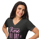 Jolly & Goode Women's Shirts Rosé All Day Bitches | Women’s Relaxed V-neck T-shirt Cheeky British Style