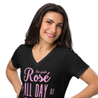 Jolly & Goode Women's Shirts Rosé All Day Bitches | Women’s Relaxed V-neck T-shirt Cheeky British Style