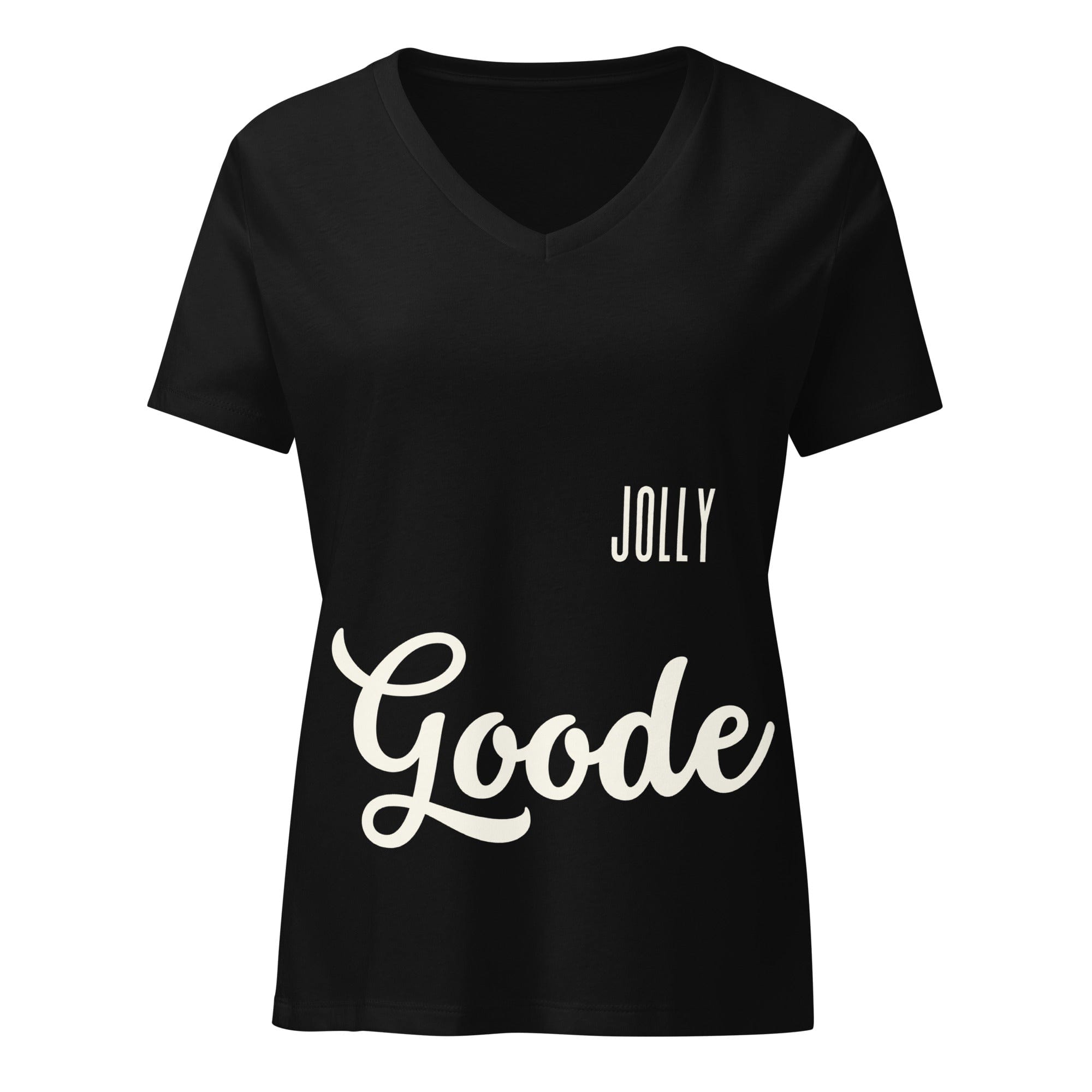 Jolly & Goode Women's Shirts Solid Black Blend / S Jolly Goode Women’s Relaxed V-neck T-shirt Cheeky British Style
