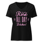 Jolly & Goode Women's Shirts Solid Black Blend / S Rosé All Day Bitches | Women’s Relaxed V-neck T-shirt Cheeky British Style