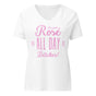 Jolly & Goode Women's Shirts Solid White Blend / S Rosé All Day Bitches | Women’s Relaxed V-neck T-shirt Cheeky British Style