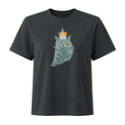 Jolly & Goode Women's Shirts Washed Black / S Women's Crowned British Blue Cat Tee | Garment Dyed Cheeky British Style