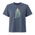 Jolly & Goode Women's Shirts Women's Crowned British Blue Cat Tee | Garment Dyed Cheeky British Style