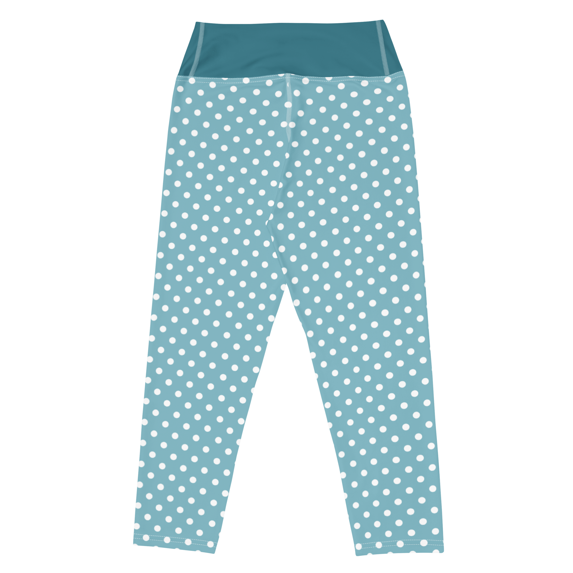 Jolly & Goode Yoga Leggings Light Blue Polkadot Yoga Leggings | Capri Cheeky British Style