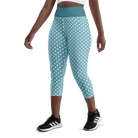 Jolly & Goode Yoga Leggings Light Blue Polkadot Yoga Leggings | Capri Cheeky British Style