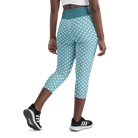 Jolly & Goode Yoga Leggings Light Blue Polkadot Yoga Leggings | Capri Cheeky British Style