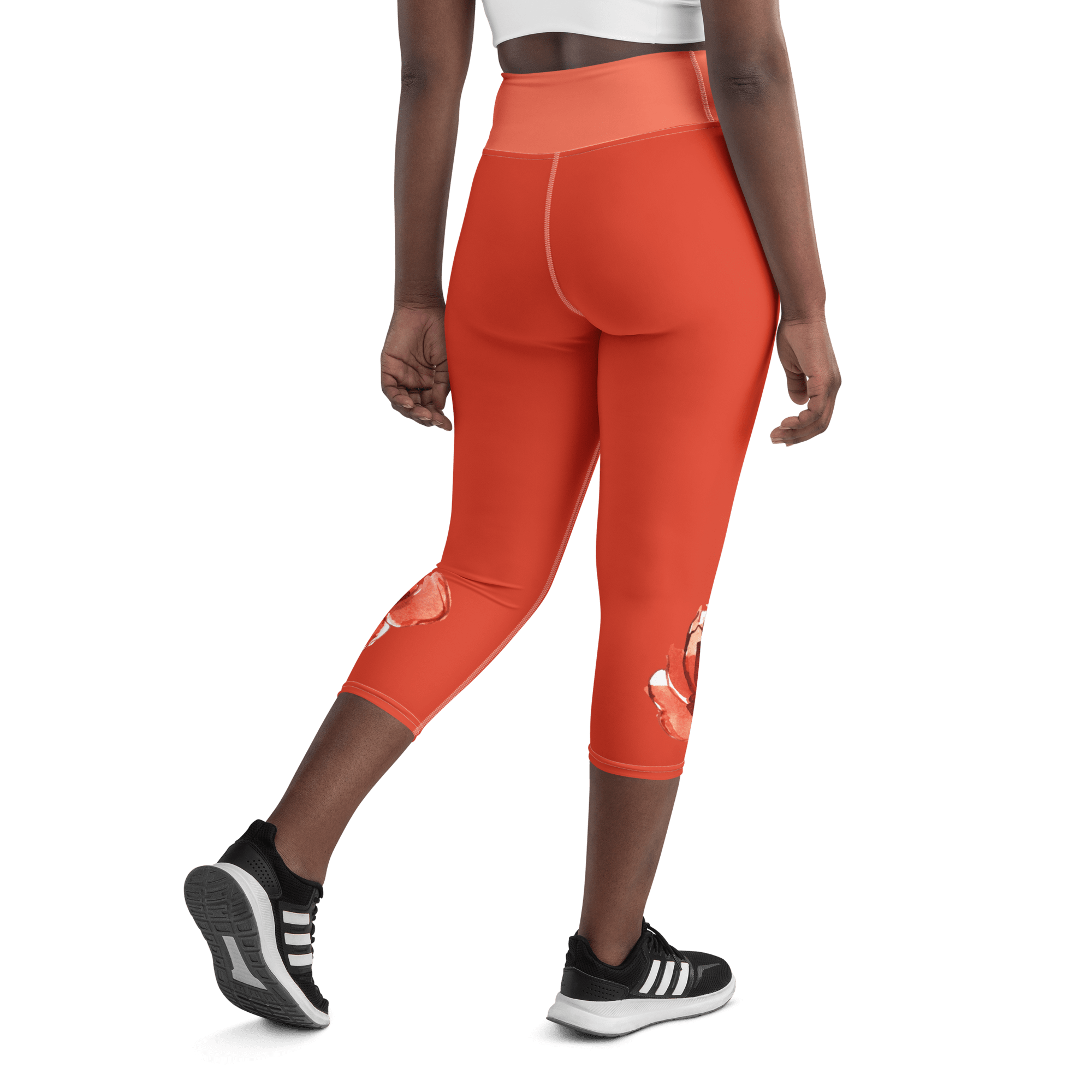 Jolly & Goode Yoga Leggings Watercolour English Rose Yoga Capri Leggings Cheeky British Style