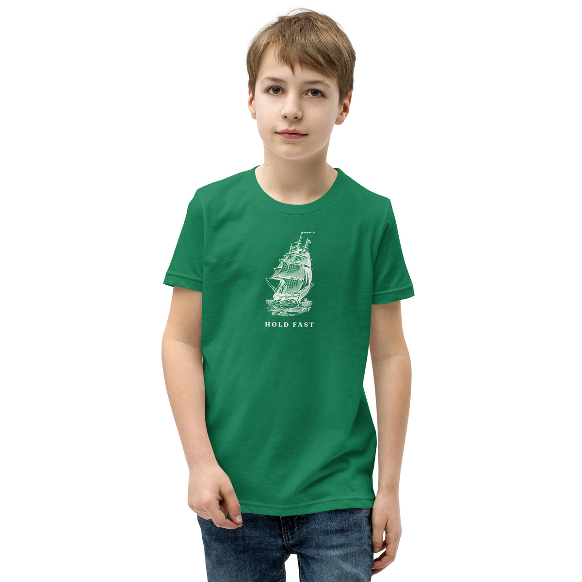 Jolly & Goode Youth T-shirts Kelly / S Hold Fast Nautical Youth Tee Cheeky British Style