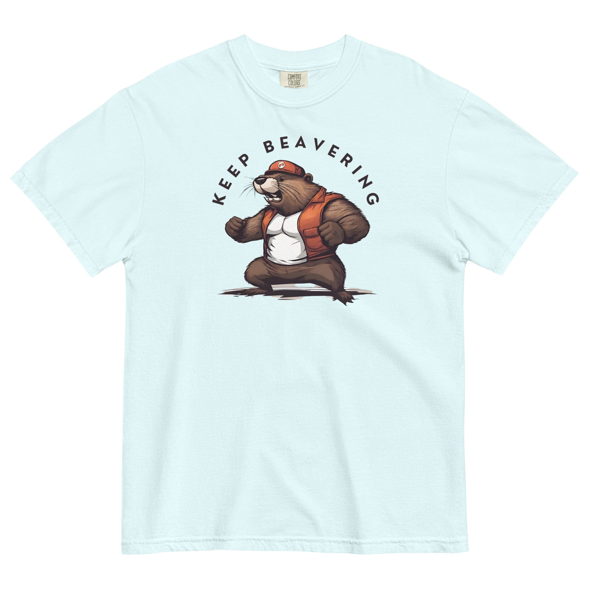 Keep Beavering T-shirt | Garment-dyed Heavyweight Cotton Chambray / S Shirts & Tops Jolly & Goode