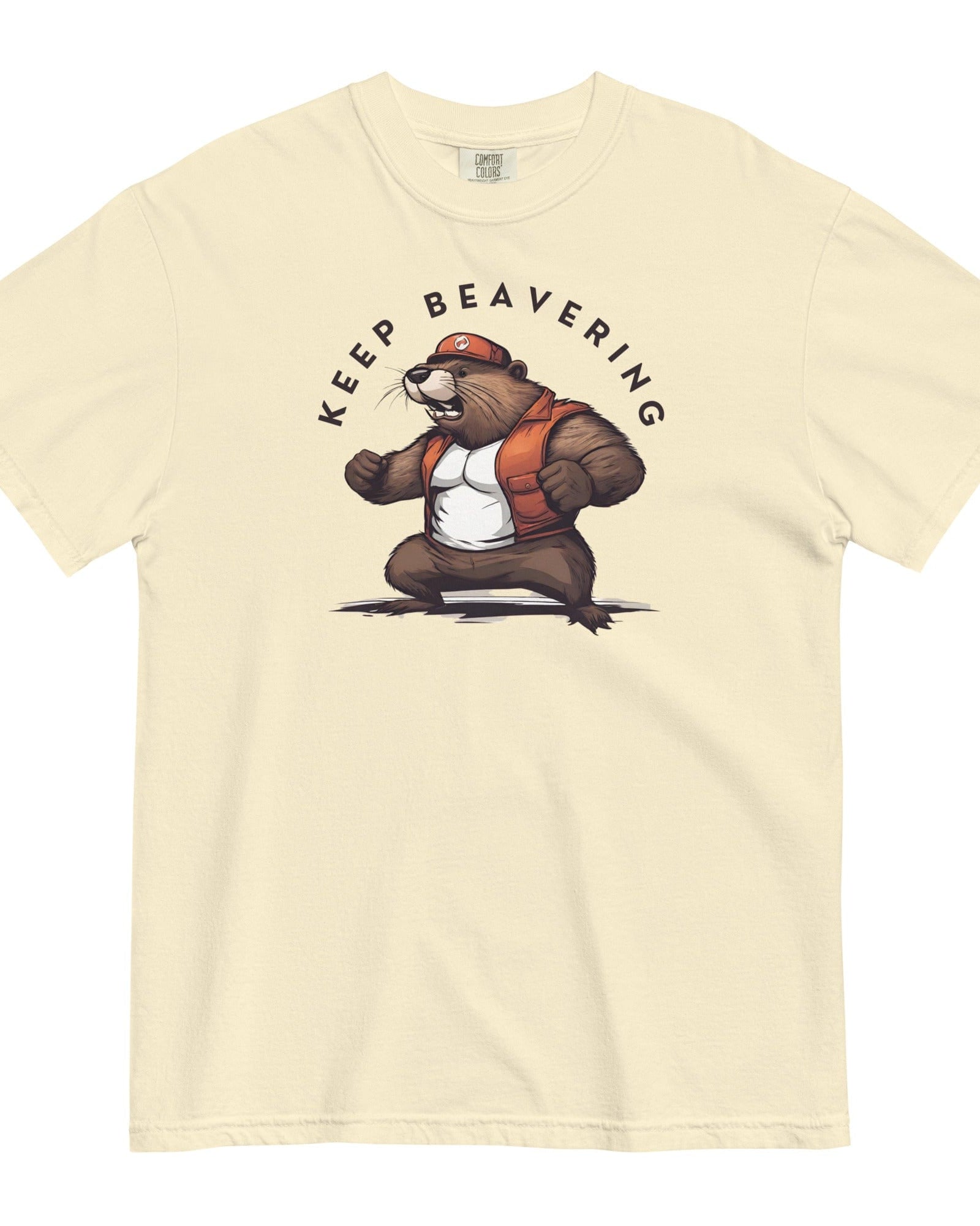 Keep Beavering T-shirt | Garment-dyed Heavyweight Cotton Ivory / S Shirts & Tops Jolly & Goode