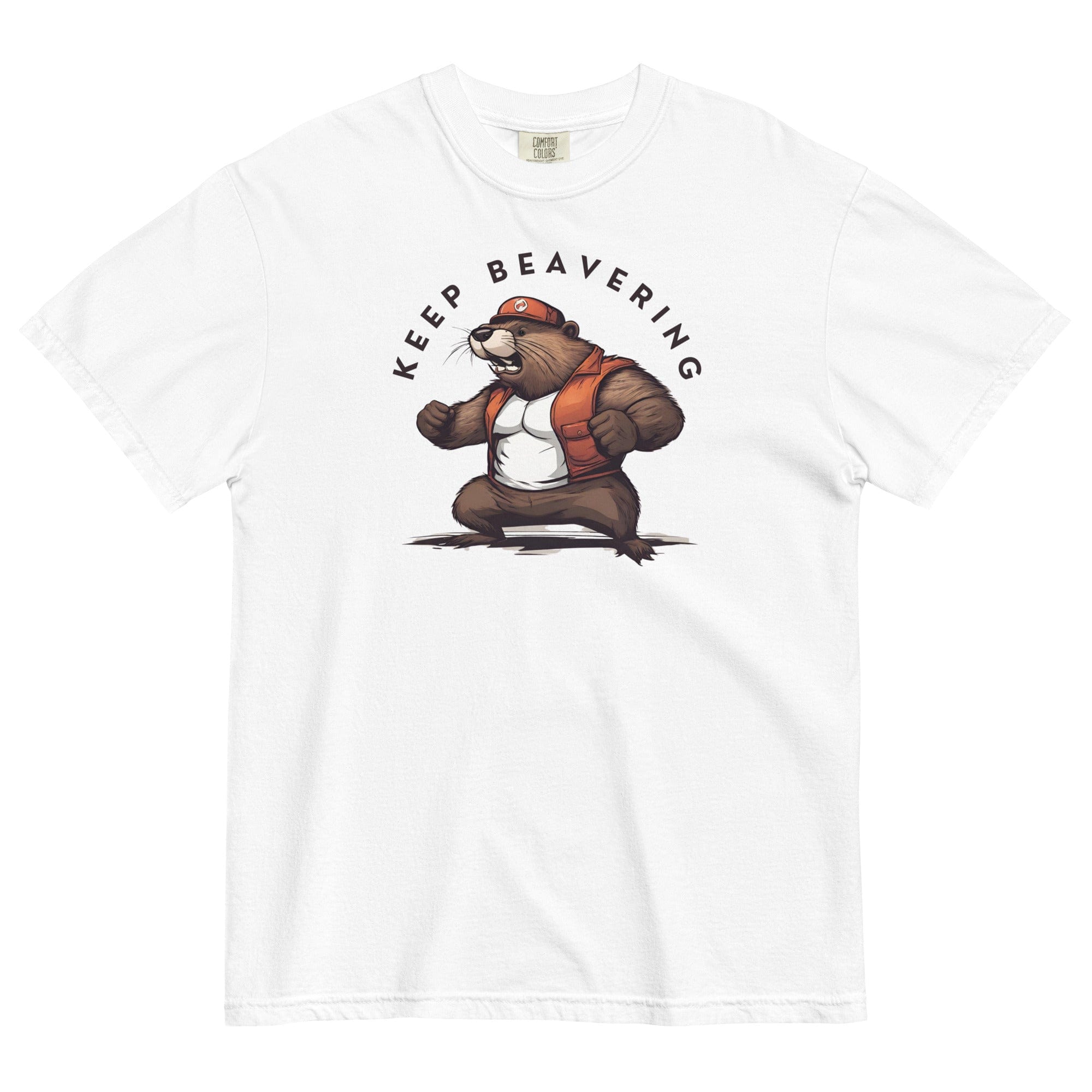 Keep Beavering T-shirt | Garment-dyed Heavyweight Cotton White / S Shirts & Tops Jolly & Goode