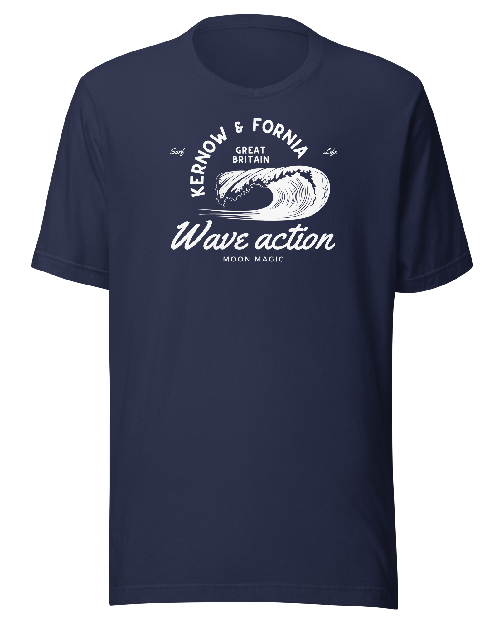 Kernow & Fornia Great Britain Wave Action T-shirt Navy / S Shirts & Tops Jolly & Goode