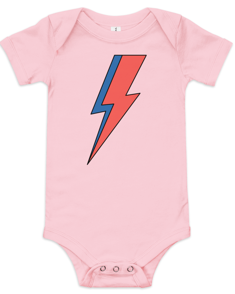 Lightning Bolt Baby Onesie Pink / 3-6m Jolly & Goode