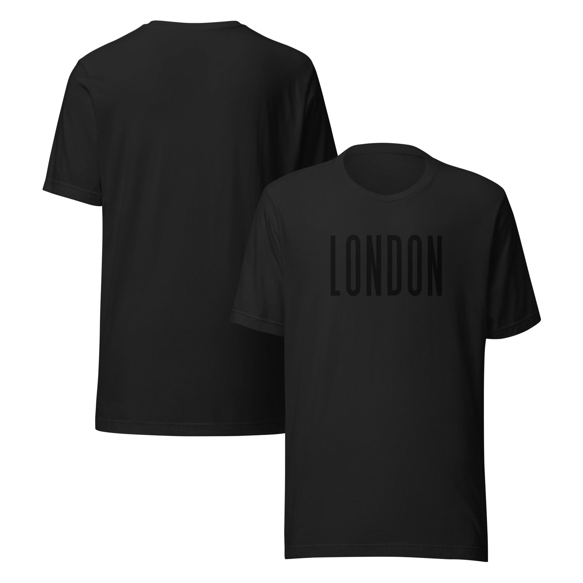 London Black on Black T-shirt | Unisex Fit Shirts & Tops Jolly & Goode