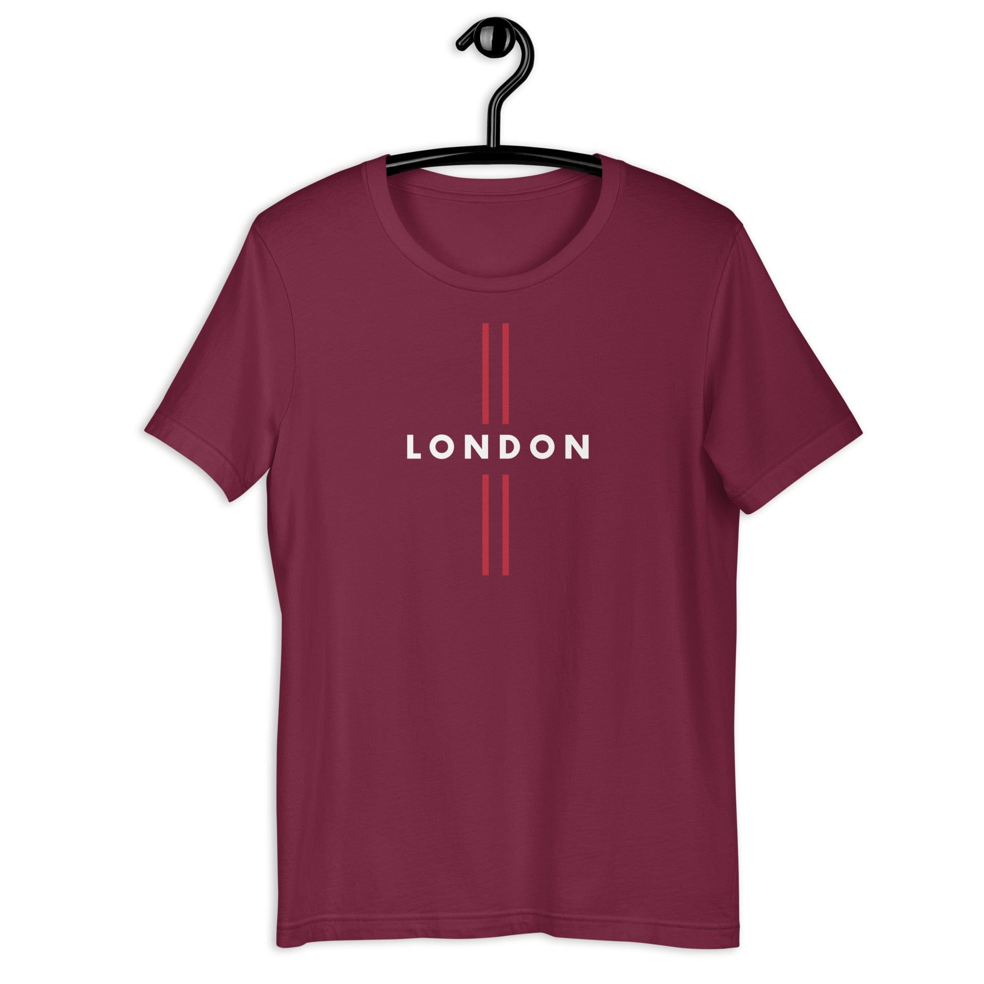 London Tee | Double Red Stripe Maroon / S Shirts & Tops Jolly & Goode